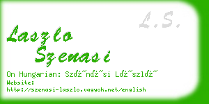 laszlo szenasi business card